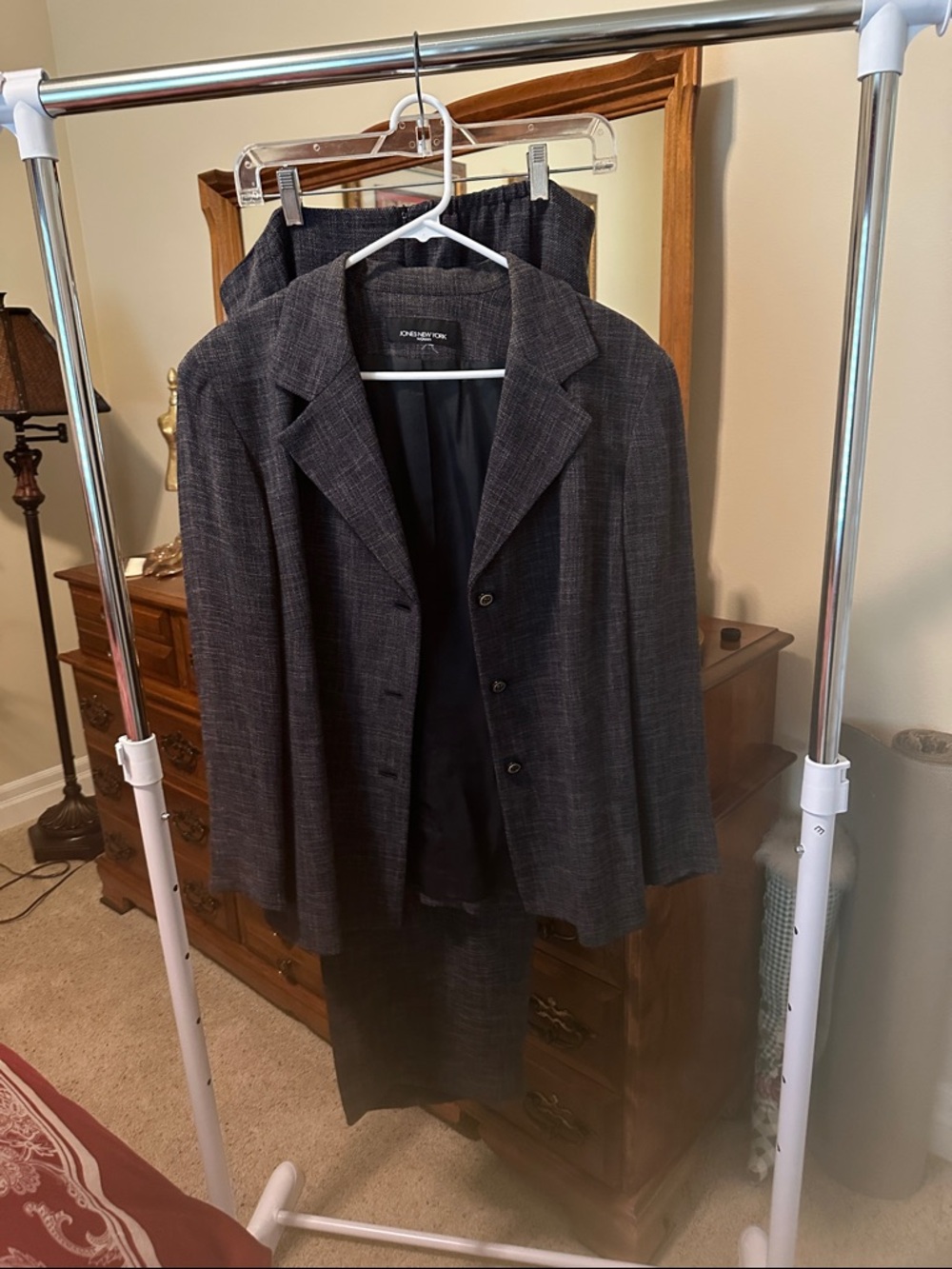 Jones New York Women's Charcoal Gray Blazer and Skirt Suit